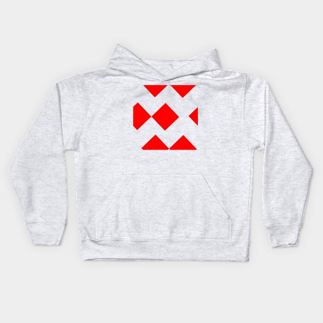 Red Diamond Squares Kids Hoodie by MacSquiddles